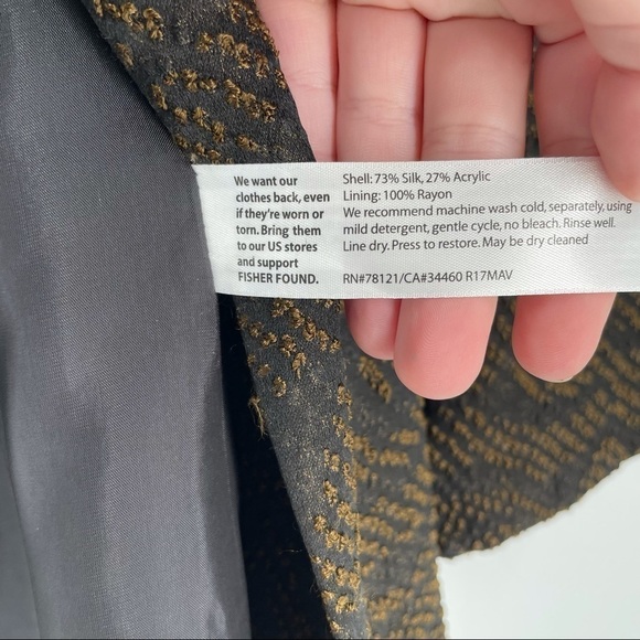 Eileen Fisher Silk Blend Jacquard Wave Jacket - Picture 8 of 8